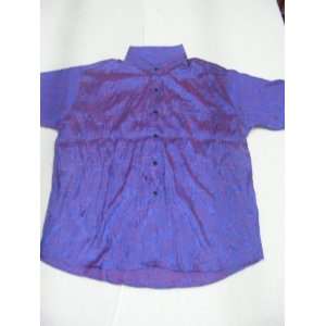 Mens Premium 100% Thai Silk Shirt  Neon Purple Mosaic Material (SIZE 