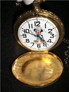   MOUSE ENGINEER POCKET WATCH WITH CHAIN AND FOB_MINT & WORKS   