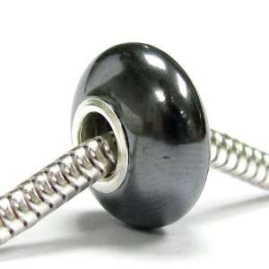  Sterling Silver Hematite Stone Bead for European Charm 