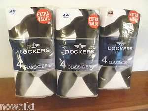   CLASSIC BRIEFS, WHITE, 4 PACK   SIZE 36, 42 & 44   NEW / SEALED  