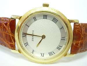 Zenith 18K Gold Swiss Quartz Lady Watch w/Hobb Nail Roman Dial & Coin 