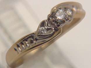 14k GOLD 12pt DIAMOND HEART WITH ALL MY LOVE RING  