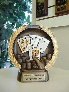 NEW HOLD EM POKER AWARD TROPHY HEAVY RESIN NICE  