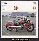 1930 INDIAN 4 CYLINDER 500 cc Atlas Motorcycle CARD