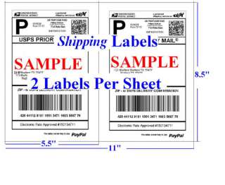    Self Adhesive 2 Per Sheet 8.5 x 11 Premium Grade USPS UPS  