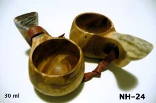   Handmade Scandinavian Curly Birch Kuksa Wooden Cup REINDEER ANTLER