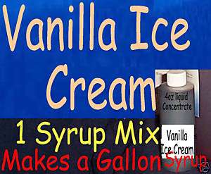 VANILLA ICE CREAM SHAVED ICE Flavor SYRUP MIX GALLON  