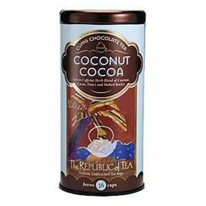 The Republic Of Tea 2/36ct Tins Coconut Cocoa Cuppa Chocolate Tea Bags