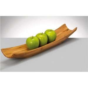 Moderne Obstschale aus Holz / Bamboo   in langer Ausführung:  