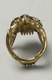 Obey The Saber Skull Ring in Antique Brass  Karmaloop   Global 