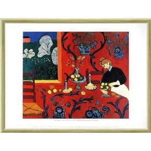 Bild mit Rahmen Henri Matisse, Rotes Zimmer, 40 x 30   Aluminium 