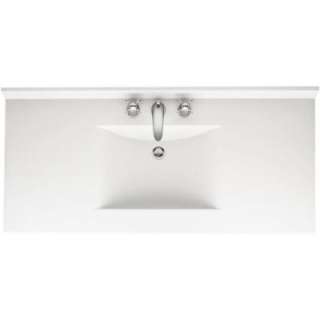 Swanstone Contour 43 In. Solid Surface Vanity Top in White With White 
