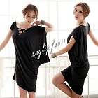 NEW WOMENS SEXY ONE OFF SHOULDER KIMONO SHORT SLEEVES CASUAL DRESS 