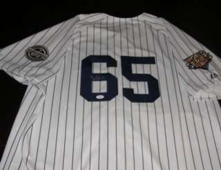 PHIL HUGHES SIGNED 2009 World Series Yankees JERSEY JSA  