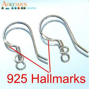 10x Sterling Silver earring Fish Hooks Earwires SMG41  