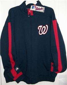 NATIONALS Majestic TRACK JACKET THERMA BASE Med NWT  