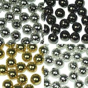 ROUND SMOOTH METAL 3mm 4MM 5MM 6MM 8MM 10MM SPACER BEADS SEAMLESS 