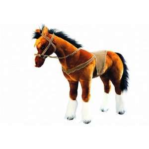    Pferd stehend mit Sattel + Sound, braun, 91cm  Spielzeug