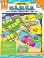 BASIC PHONICS GAMES 15 Color Games K Kindergarten NEW  