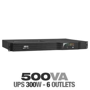 Tripp Lite SMART500RT1U 500VA 1U Rack Mount 6 Output UPS at 