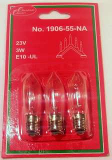   of 23 Volts 3 Watts Spare Light Bulbs for 5 light Candelabras  