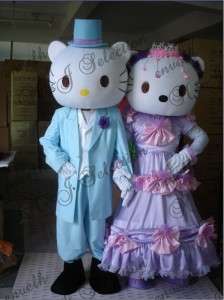 HELLO KITTY AND Daniel Star CAT CARTOON MASCOT COSTUMES  