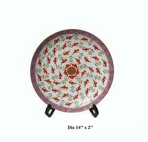 Chinese Red Bats Longevity Porcelain Plate ss735  