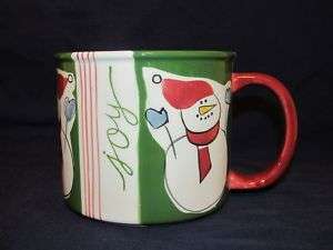 Eddie Bauer Home Christmas Snowman Joy Large Coffee Mug  