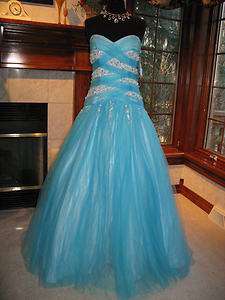Precious Formals Posh O44235 Light Turquoise Pageant Ball Gown 4 