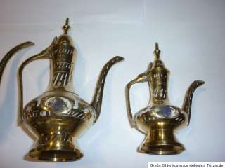 Messing indische Teekanne Mokkakanne Kanne Deko 3 Stück Dekoration 