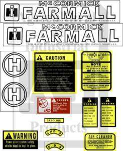 New Farmall   IH Hood & Safety Decal Set for Model H Tractor FA604SA 