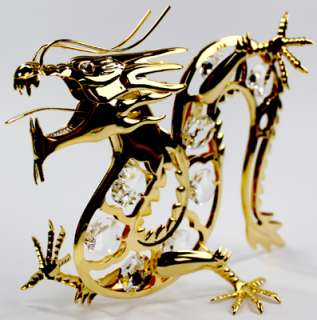   chinesischer Drache vergoldet   mit SPECTRA CRYSTAL von Swarovski