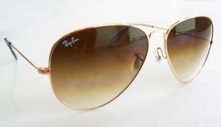 RAY BAN Aviator Sunglasses RB 3025 001/51 Gold Brown 58mm NEW 
