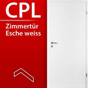 CPL Innentür Esche Weiß DIN R Zimmertür mit Zarge  
