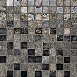   in. Glass and Slate Floor & Wall Mosaic Tile 79402 
