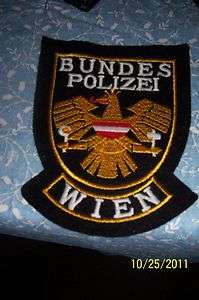   VIENNA POLICE PATCH OBSOLETE ACADEMY & PANEL & TAB PATCH SALE REDUCED