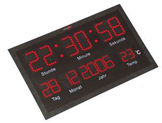 Multi LED Uhr mit Datum & Temperatur rote LEDs  
