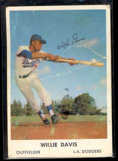 1962 Bell Brand Dodgers Willie Davis #3 Poor Condition CSC  