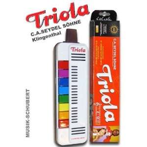 Triola   Blasharmonika mit 8 farbigen Tasten und farbigen Noten zu 4 