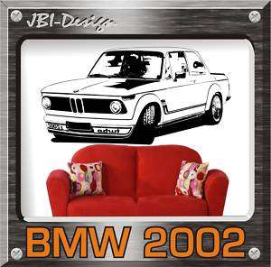 Wandtattoo BMW 2002 schwarzmatt 100 X 53cm Look   