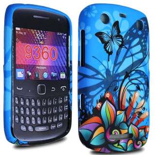   Curve 9360 Blue Floral Butterfly Silicone Gel Skin Case Cover  
