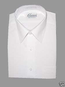 CLASSIX MENS DRESS SHIRT SOLID WHITE M 15   15.5 36 37  