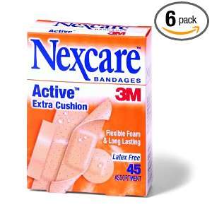 Nexcare Bandages Active Extra Cushion, Flexible Foam, Latex Free 