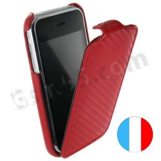   Housse,Etui a clapet Rouge Pomme Libre Apple Iphone 3GS