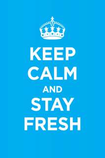   sticker 1 (22.5x15cm) KEEP CALM AND STAY FRESH LIGHT BLUE WW2 WWII