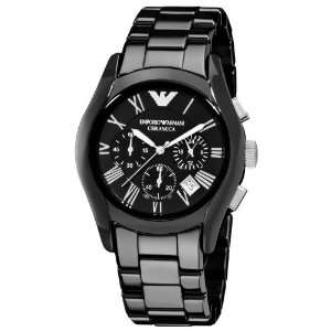   Mens AR1400 Ceramic Black Chronograph Dial Watch Armani Watches
