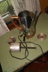 Vintage Farberware Model 123 Gold Copper Color Percolator Coffee Maker 