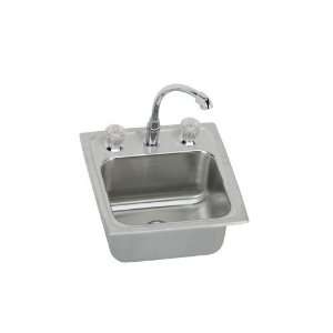  15 X 15 1 Hole Stainless Steel Bar Sink With Faucet