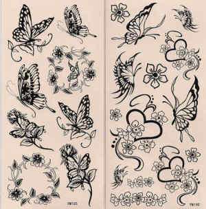10 packs temporary tattoos tattoo butterfly bud flower  
