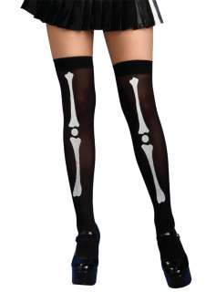 Black and White Bone Thigh Highs   Tights, Stockings and Pantyhose